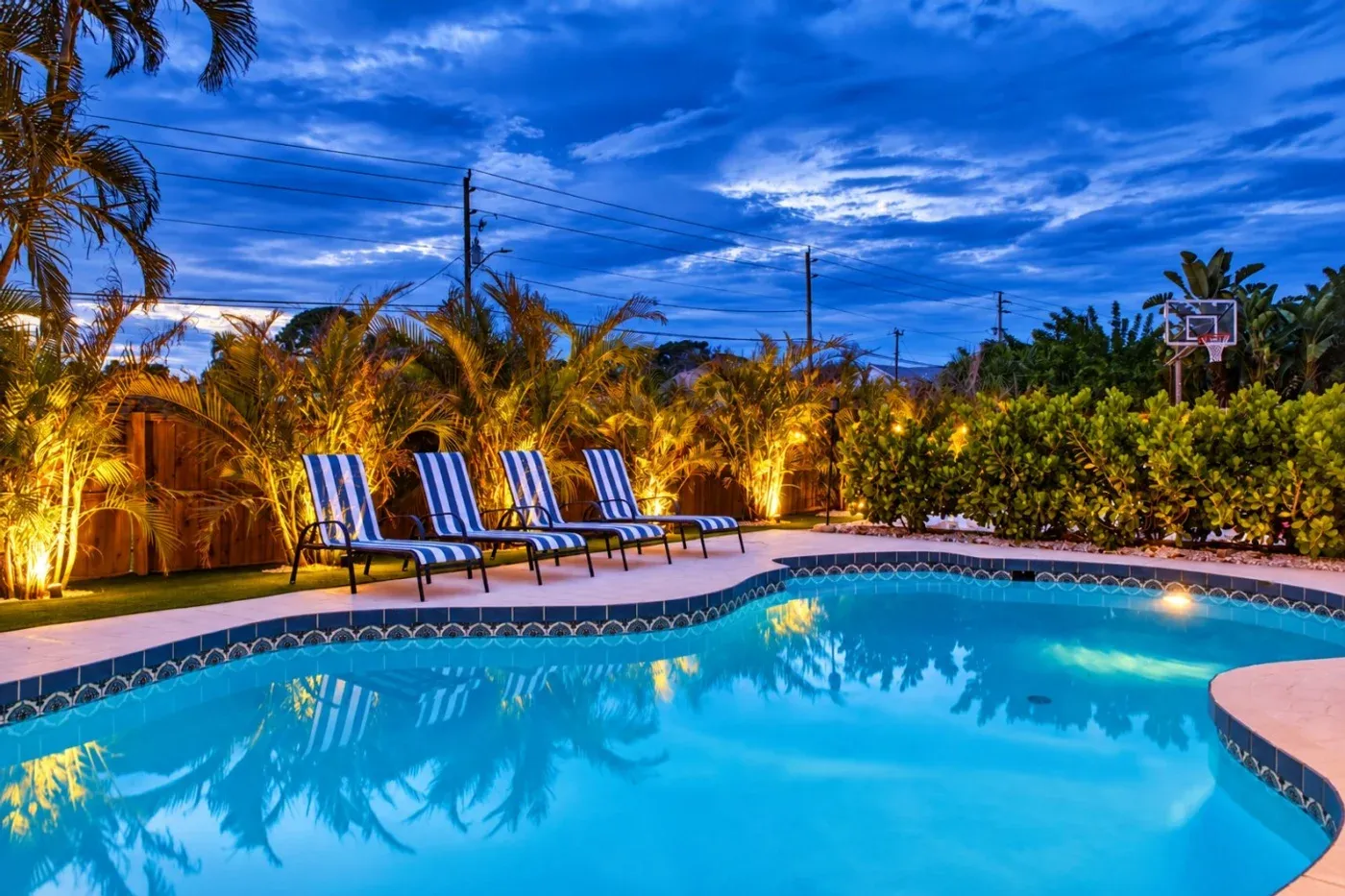 The Coastal — Private pool at twilight