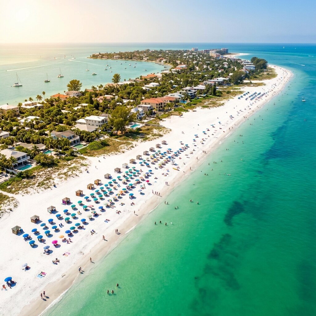 Siesta Key Beach Aerial View